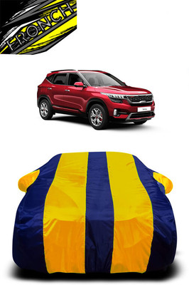 FRONCH Car Cover For Kia Seltos GTX Plus AT 1.5 Diesel (With Mirror Pockets)(Yellow, Blue)
