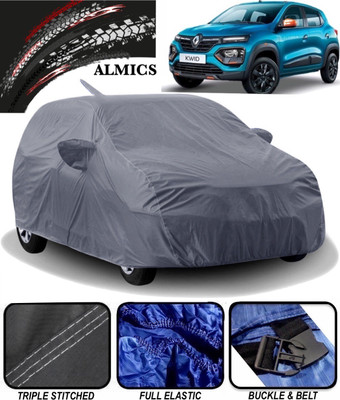 ALMICS Car Cover For Renault Kwid (With Mirror Pockets)(Grey)