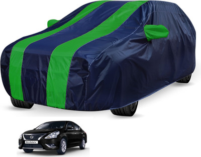 Auto Hub Car Cover For Nissan Sunny (With Mirror Pockets)(Blue, Green)