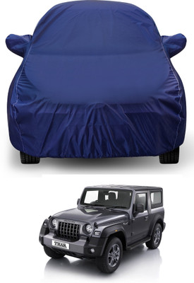 Auto Hub Car Cover For Mahindra Thar (With Mirror Pockets)(Blue)