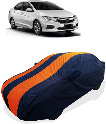 Coxtor Car Cover For Honda City i-Vtec (With Mirror Pockets)(Orange)
