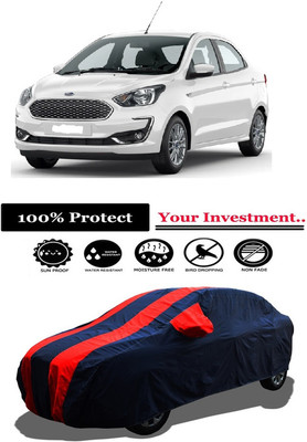 Amexride Car Cover For Ford Figo Aspire 1.5 TDCi Ambiente ABS (With Mirror Pockets)(Red)