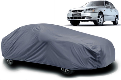 AXLOZ Car Cover For Hyundai Accent (With Mirror Pockets)(Grey)