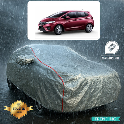 CODOKI Car Cover For Honda Jazz 1.2 V AT i VTEC (With Mirror Pockets)(Silver, Red)