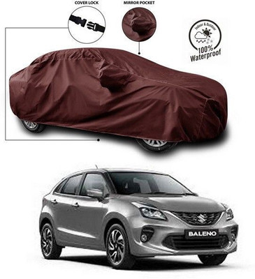 ANTHUB Car Cover For Maruti Suzuki Baleno (With Mirror Pockets)(Maroon)