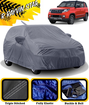 R Rayvin Star Car Cover For Mahindra TUV300 (With Mirror Pockets)(Grey)