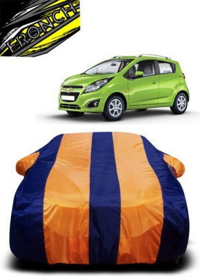 FRONCH Car Cover For Chevrolet Beat (With Mirror Pockets)(Orange, Blue)