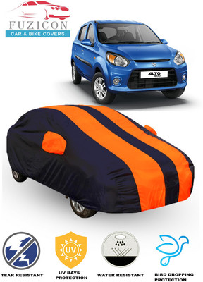 FUZICON Car Cover For Maruti Suzuki Alto 800 (With Mirror Pockets)(Orange, Blue)