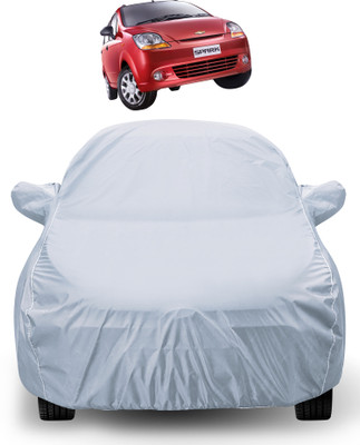 Auto Hub Car Cover For Chevrolet Spark (With Mirror Pockets)(Silver)