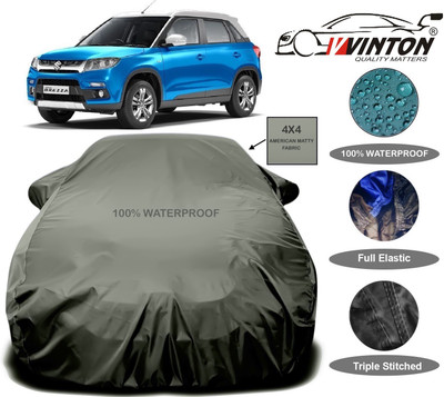V VINTON Car Cover For Maruti Suzuki Vitara Brezza (With Mirror Pockets)(Green)