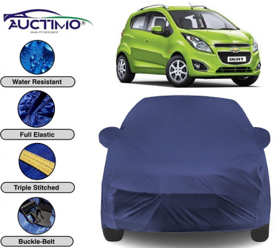 AUCTIMO Car Cover For Chevrolet Beat (With Mirror Pockets)(Blue)