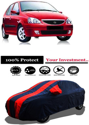 Amexride Car Cover For Tata Indica V2 (With Mirror Pockets)(Red)