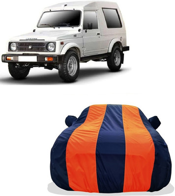 Tricway Car Cover For Maruti Suzuki Gypsy King Hard Top Ambulance (With Mirror Pockets)(Orange)