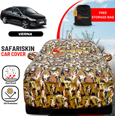 AUTOMOZEXO Car Cover For Hyundai Verna Facelift (With Mirror Pockets)(Multicolor)