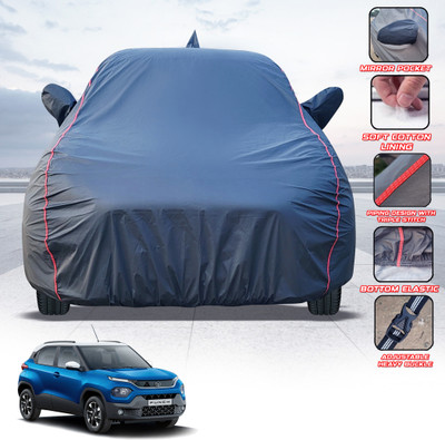 Telescope Car Cover For Tata Punch (With Mirror Pockets)(Grey, For 2021, 2022, 2023, 2024 Models)