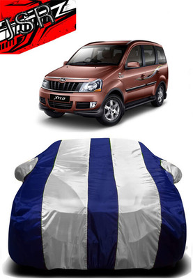 J S R Car Cover For Mahindra Xylo (With Mirror Pockets)(White, Blue)