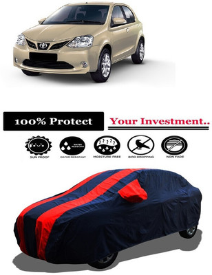 Amexride Car Cover For Toyota Etios Liva J (With Mirror Pockets)(Red)