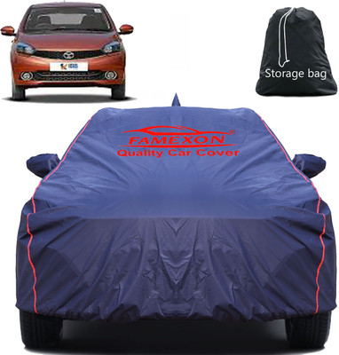 FAMEXON Car Cover For Tata Tigor (With Mirror Pockets)(Blue)
