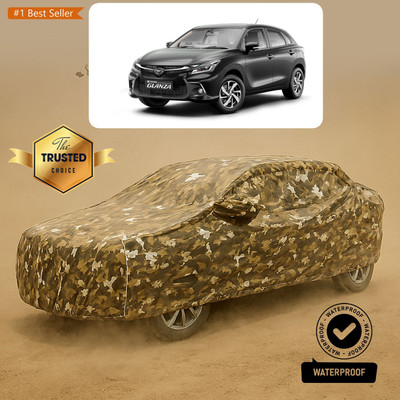 GOSHIV-car and bike accessories Car Cover For Toyota Glanza G (With Mirror Pockets)(Yellow, White)