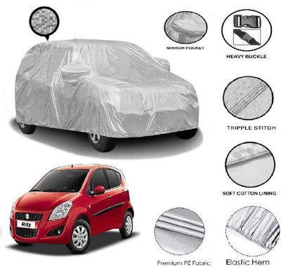 GIFFEN Car Cover For Maruti Suzuki Ritz (With Mirror Pockets)(Silver)