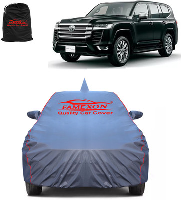 FAMEXON Car Cover For Toyota Land Cruiser (With Mirror Pockets)(Grey)