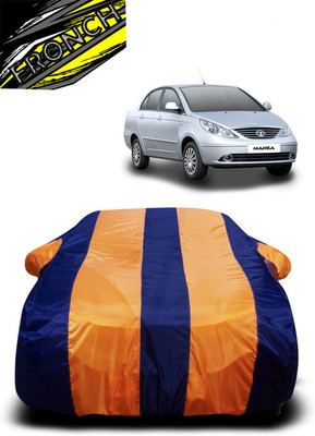 FRONCH Car Cover For Tata Manza (With Mirror Pockets)(Orange, Blue)
