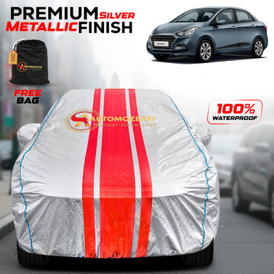 AUTOMOZEXO Car Cover For Hyundai Xcent (With Mirror Pockets)(Silver)