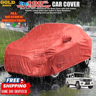 GOLDKARTZ Car Cover For Mahindra Bolero(Red)