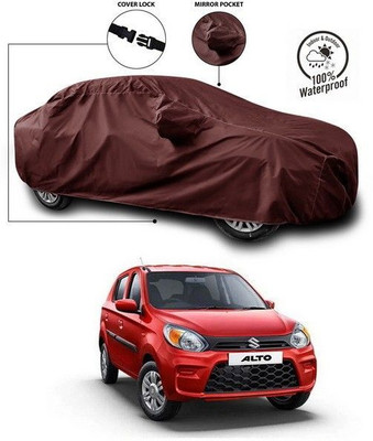 SEBONGO Car Cover For Maruti Suzuki Alto 800 (With Mirror Pockets)(Maroon)