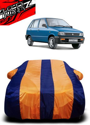 J S R Car Cover For Maruti Suzuki 800 Std. LPG (With Mirror Pockets)(Orange, Blue)