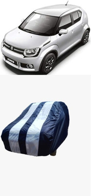 SRI GORAKHNATH TRADERS Car Cover For Maruti Suzuki Ignis 1.2 AMT Delta Petrol (Without Mirror Pockets)(White, Blue)