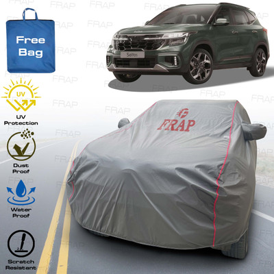 Frap Car Cover For Kia SELTOS, Seltos GTK 1.4, Seltos HTE 1.5, Seltos HTK 1.5, Seltos HTX 1.5 (With Mirror Pockets)(Grey, Red, For 2023, 2024 Models)