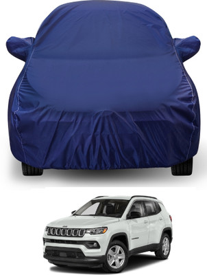 Auto Hub Car Cover For Jeep Compass (With Mirror Pockets)(Blue)