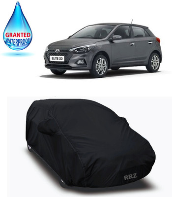 RRZ Car Cover For Hyundai Elite i20 (With Mirror Pockets)(Black, For 2020 Models)
