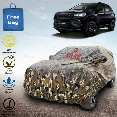 Frap Car Cover For Jeep Compass (With Mirror Pockets)(Multicolor, Red)