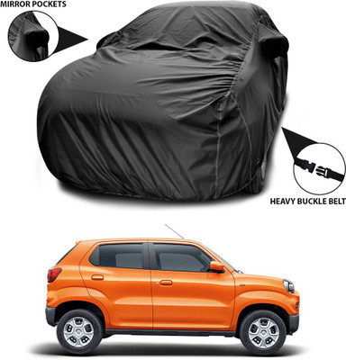SEBONGO Car Cover For Maruti Suzuki S-Presso (With Mirror Pockets)(Black, For 2019, 2020, 2021, 2022, 2023, 2024 Models)