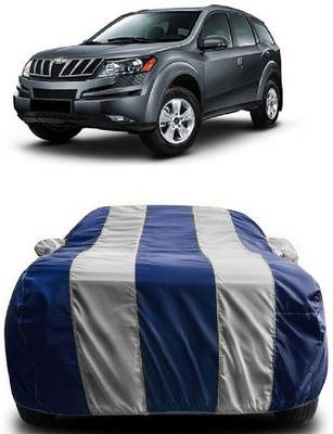 SUGASHRI Car Cover For Mahindra XUV500 W8 2WD (With Mirror Pockets)(White, Blue)
