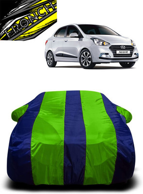 FRONCH Car Cover For Hyundai Xcent 1.1 CRDi SX Option (With Mirror Pockets)(Green, Blue)