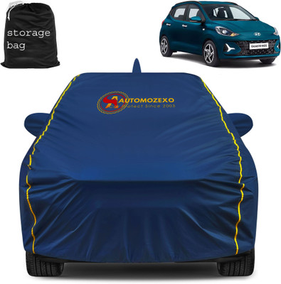 AUTOMOZEXO Car Cover For Hyundai Grand i10 Nios (With Mirror Pockets)(Blue)