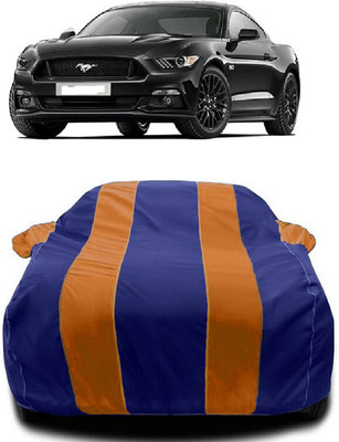 Autoprime Car Cover For Ford Mustang V8 (With Mirror Pockets)(Orange, Blue)