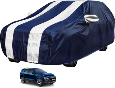 Auto Hub Car Cover For Tata Safari (With Mirror Pockets)(Blue, White, For 2021 Models)