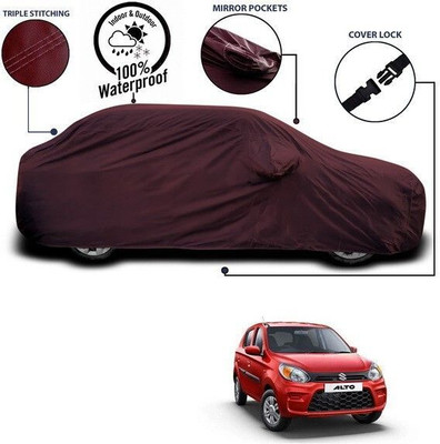 ANTHUB Car Cover For Maruti Suzuki Alto 800 (With Mirror Pockets)(Maroon)