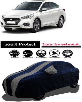 Amexride Car Cover For Hyundai Verna VTVT 1.6 SX Option Petrol (With Mirror Pockets)(Grey)
