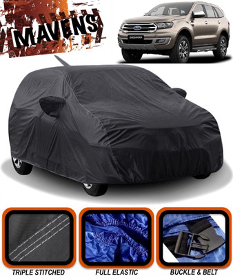 MAVENS Car Cover For Ford Endeavour (With Mirror Pockets)(Black)