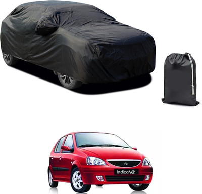 PAGORA Car Cover For Tata Indica V2 (With Mirror Pockets)(Black)