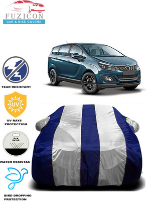FUZICON Car Cover For Mahindra Marazzo (With Mirror Pockets)(White, Blue)