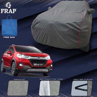 Frap Car Cover For Honda WR-V, WRV, WRV i-DTEC S, WRV i-VTEC VX (With Mirror Pockets)(Grey, Red)