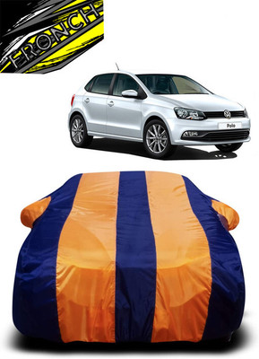 FRONCH Car Cover For Hyundai Fluidic Verna (With Mirror Pockets)(Orange, Blue)