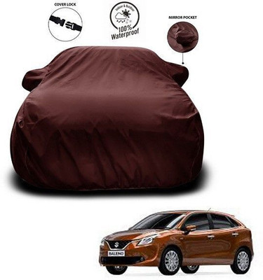 ANTHUB Car Cover For Maruti Suzuki Baleno (With Mirror Pockets)(Maroon)