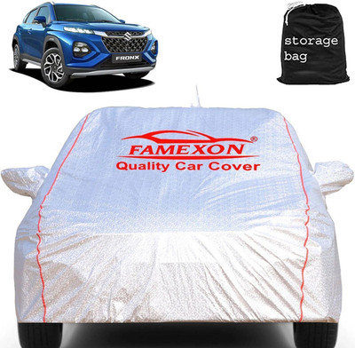 FAMEXON Car Cover For Maruti Fronx (With Mirror Pockets)(Silver)